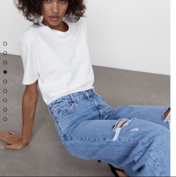 Zara Full Length Wide Leg Jeans Size 10 - Picture 6 of 15